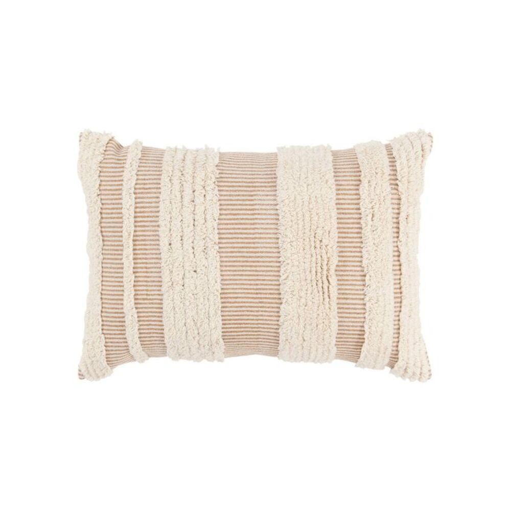 Rizzy Home 14"x20" Natural Tufted Stripe Poly Filled Lumbar Throw Pillow